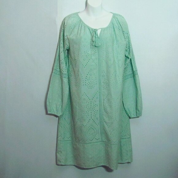 mint green eyelet dress Perfect Ending Mint Green Embroidered Eyelet Mini Dress main image 1